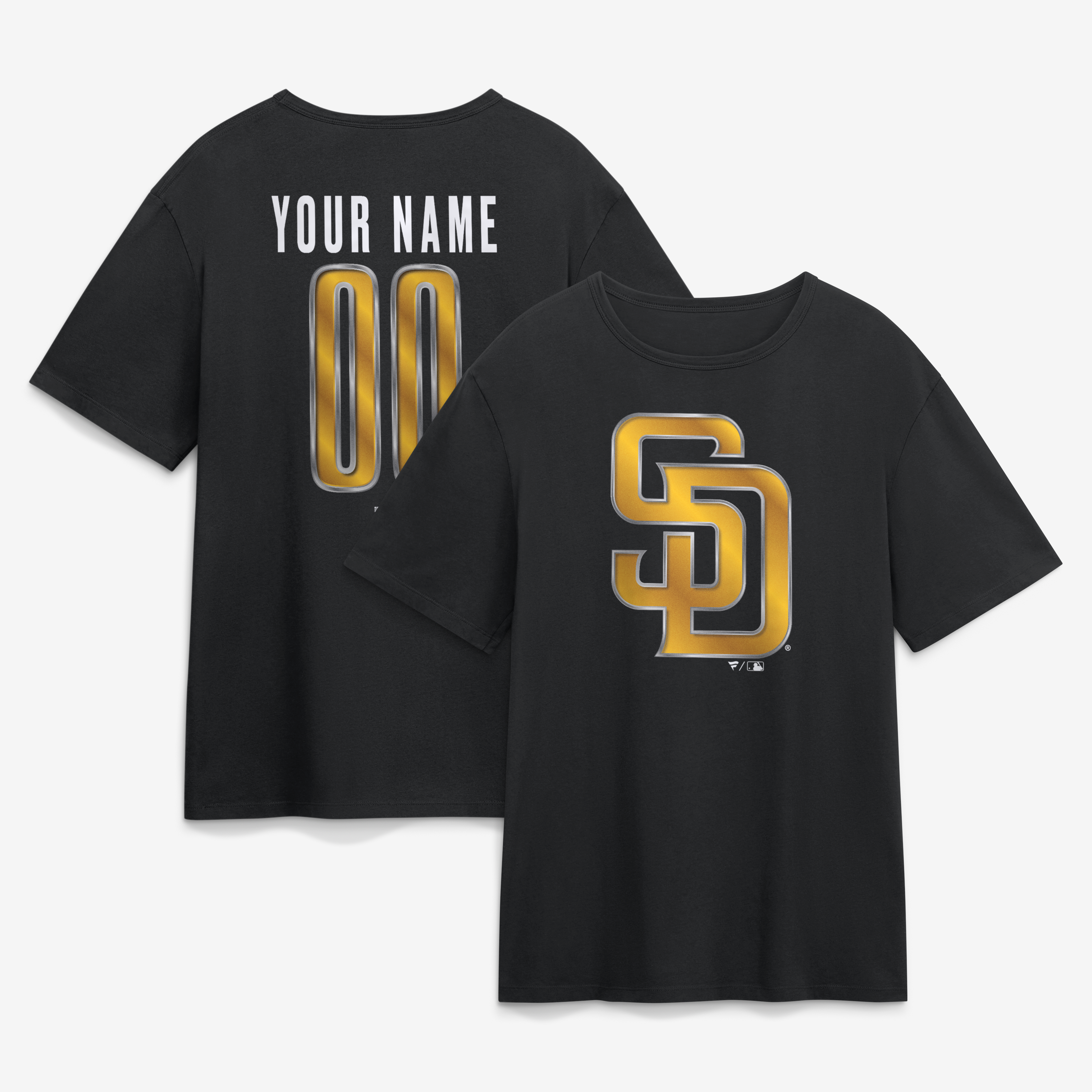 Men’s Black San Diego Padres Metallic Mascot Personalized Name & Number T-Shirt Men’s Black San Diego Padres Metallic Mascot Personalized Name & Number T-Shirt