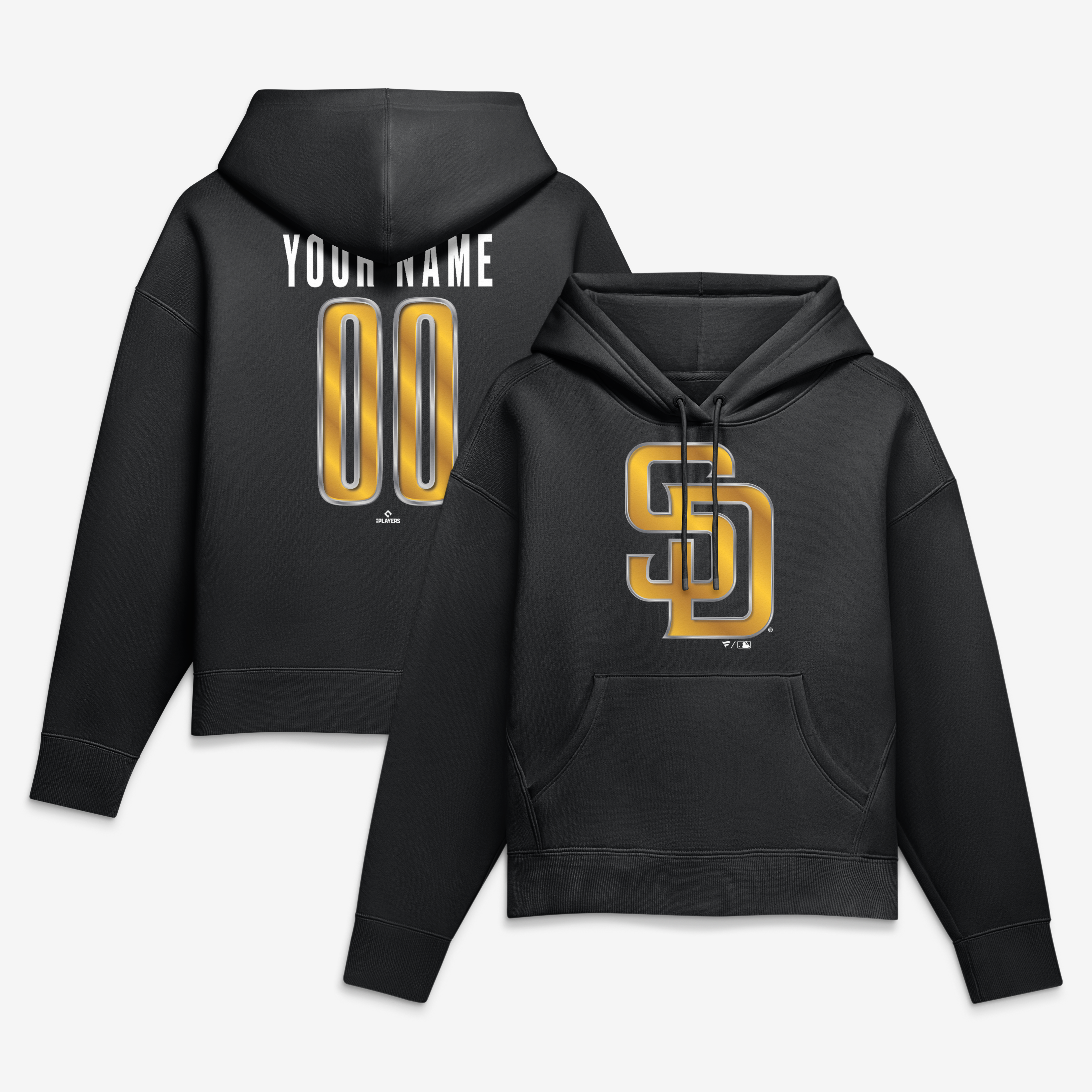 Women’s Black San Diego Padres Metallic Mascot Personalized Name & Number Hoodie Women’s Black San Diego Padres Metallic Mascot Personalized Name & Number Hoodie