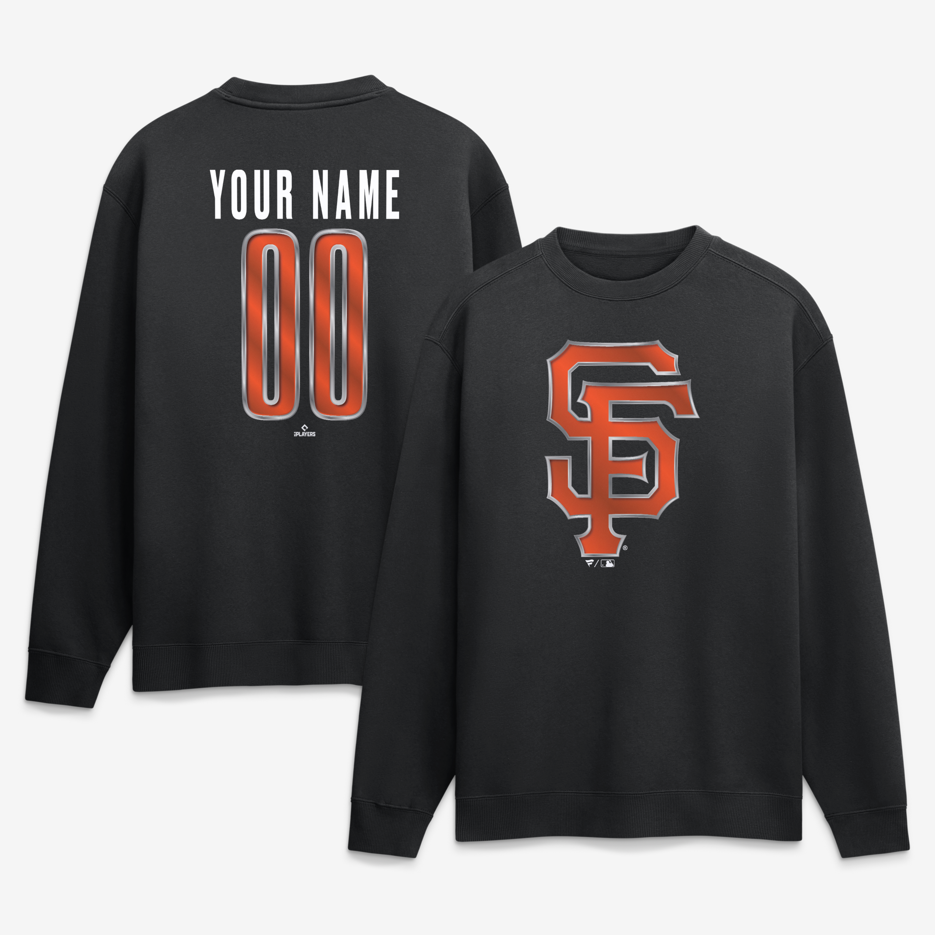 Men’s Black San Francisco Giants Metallic Mascot Personalized Name & Number Sweatshirt Men’s Black San Francisco Giants Metallic Mascot Personalized Name & Number Sweatshirt