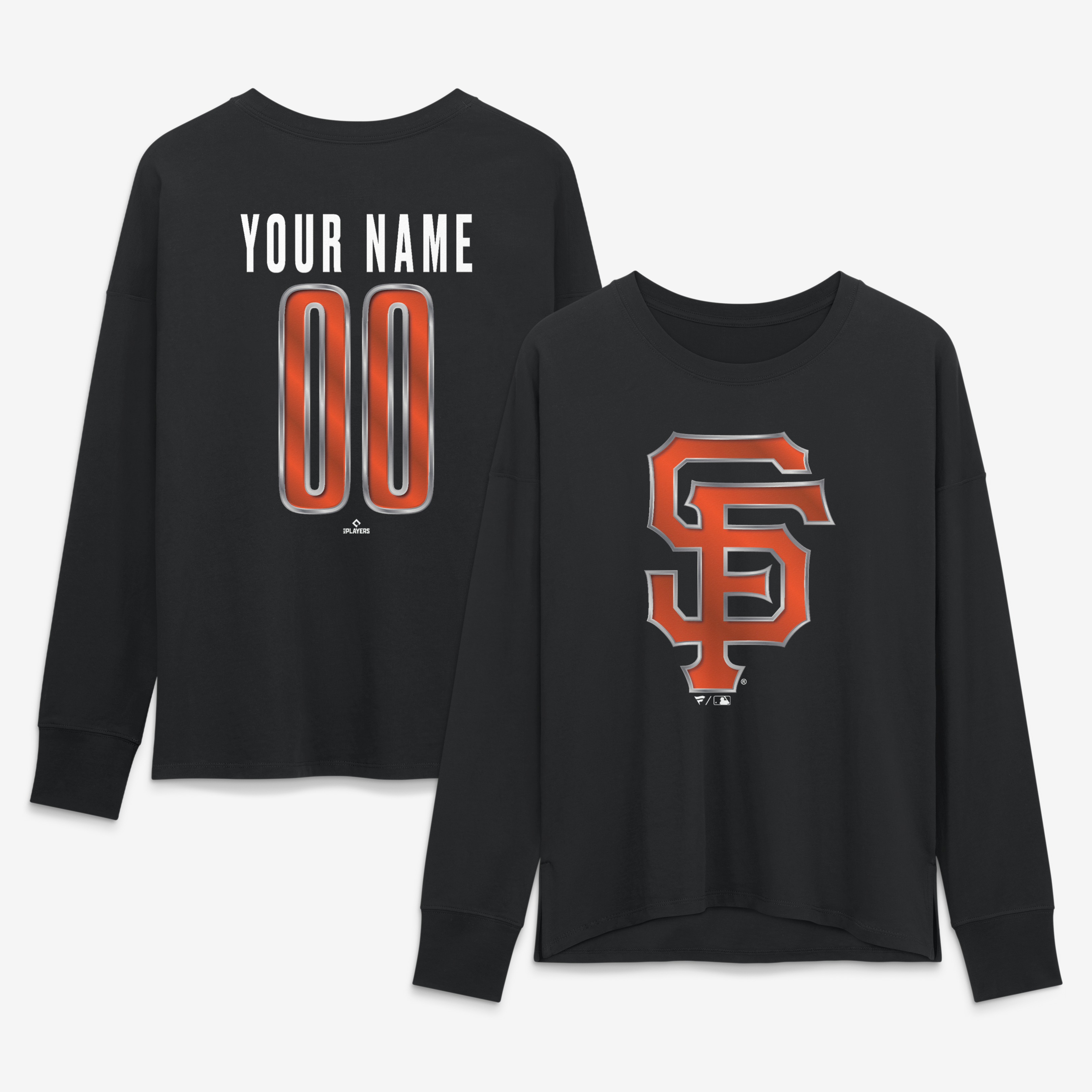 Women’s Black San Francisco Giants Metallic Mascot Personalized Name & Number Long Sleeve T-Shirt Women’s Black San Francisco Giants Metallic Mascot Personalized Name & Number Long Sleeve T-Shirt