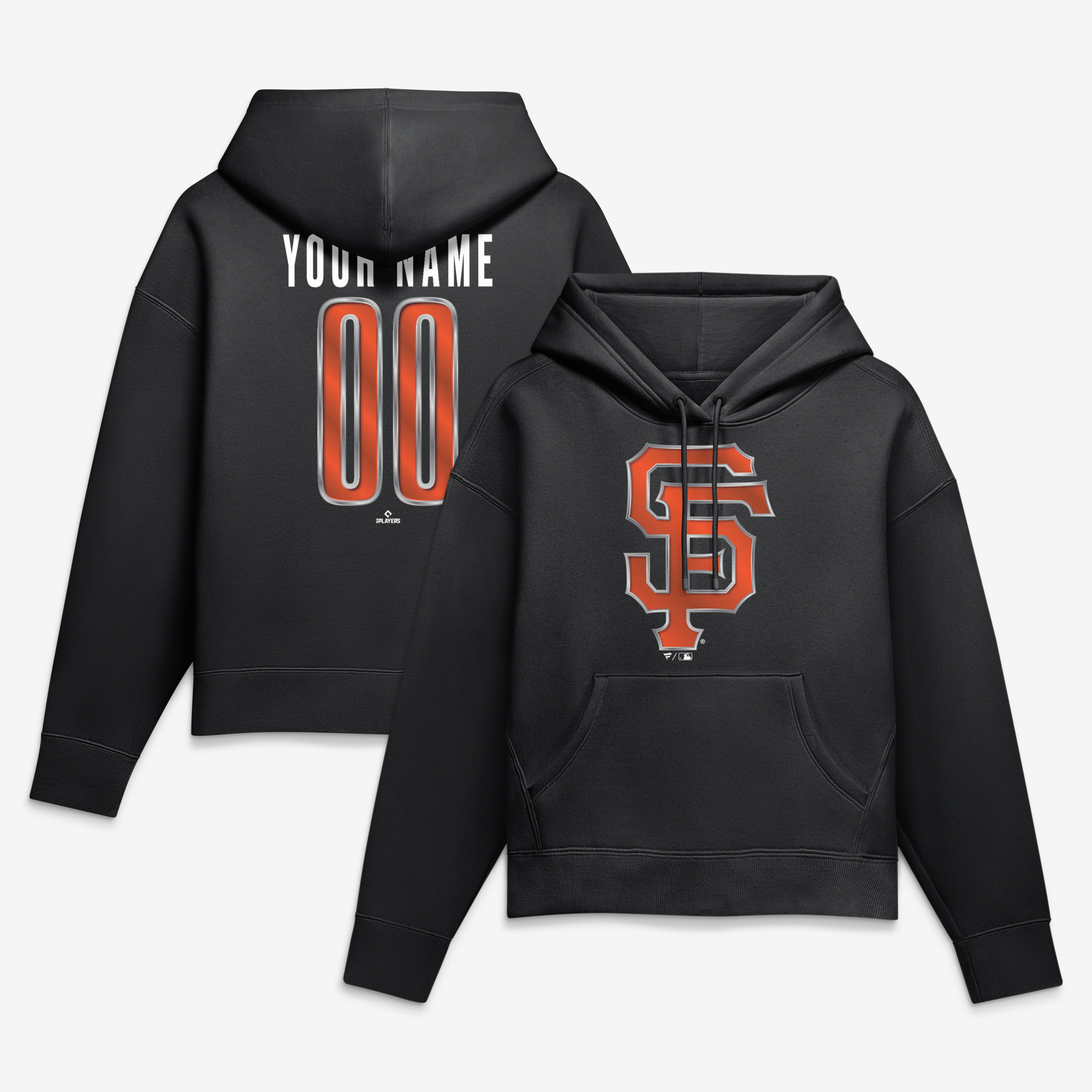 Women’s Black San Francisco Giants Metallic Mascot Personalized Name & Number Hoodie