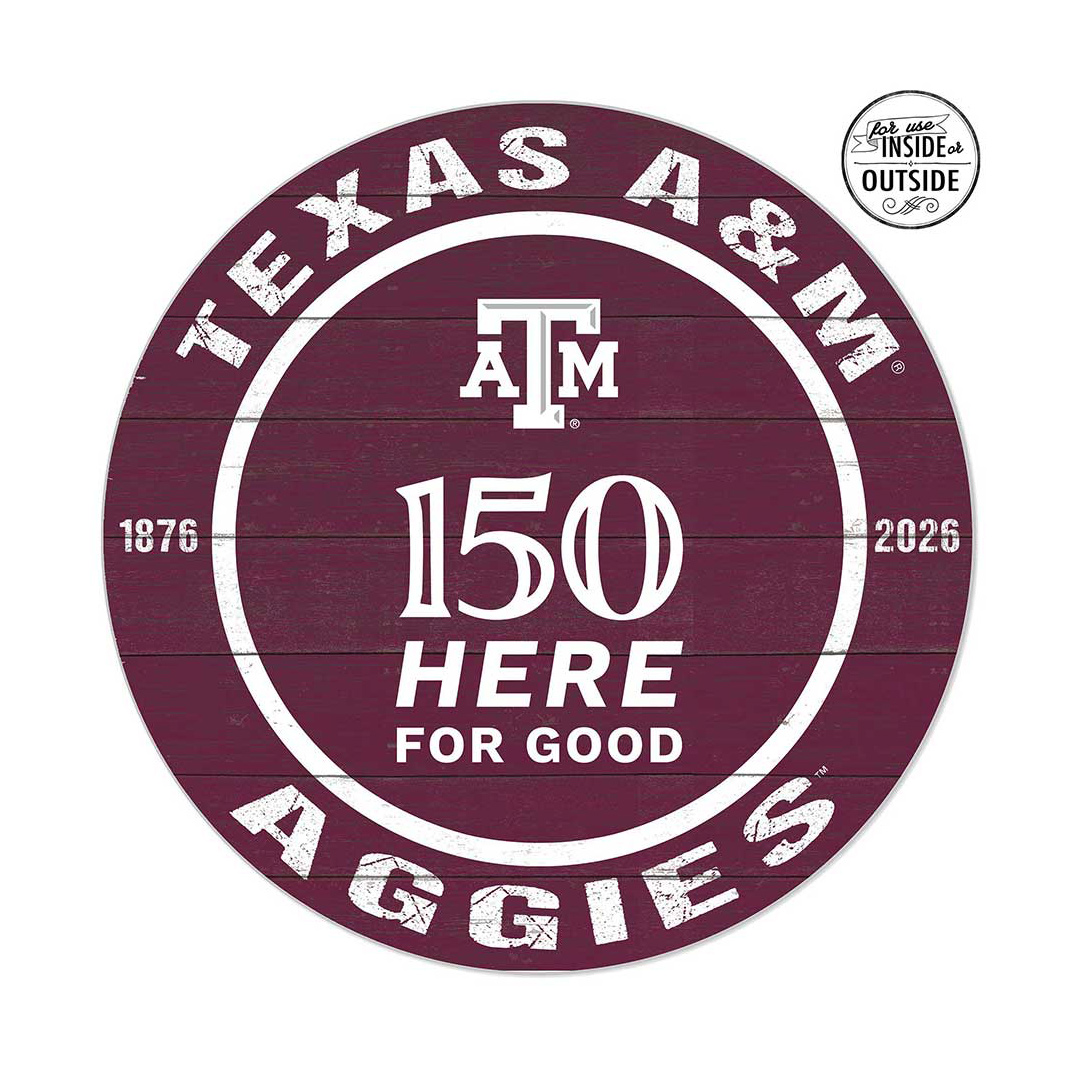 Jardine Texas A&M Aggies 20" x 20" Indoor/Outdoor 150th Anniversary Circle Sign
