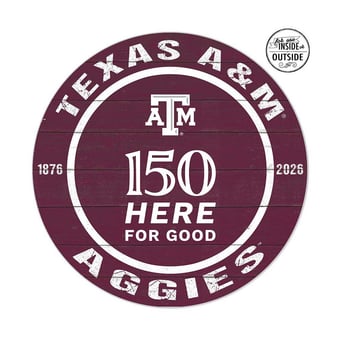 Jardine Texas A&M Aggies 20" x 20" Indoor/Outdoor 150th Anniversary Circle Sign