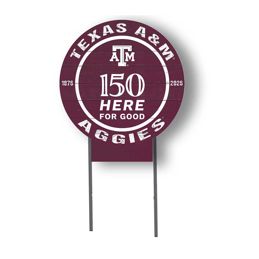 Jardine Texas A&M Aggies 20" x 20" 150th Anniversary Circle Yard Sign with Stakes
