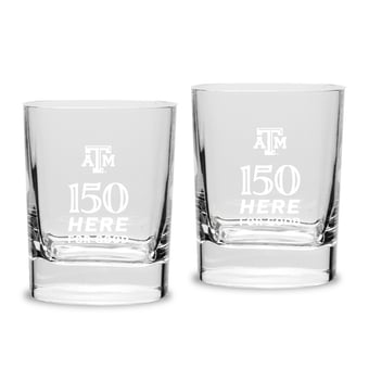 Jardine Texas A&M Aggies 11.75oz. 150th Anniversary Luigi Bormioli Square Double Old Fashion 2-Piece Glasses Set