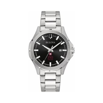 Bulova Texas A&M Aggies 150th Anniversary Stainless Steel Classic Sport Watch with Black Dial
