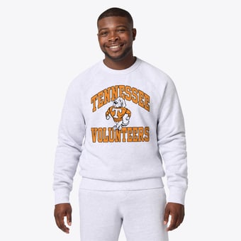 Unisex Homage Ash Tennessee Volunteers Vintage Smokey Arch Tri-Blend Sweatshirt
