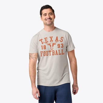 Unisex Homage Stone Texas Longhorns 1893 Football Tri-Blend T-Shirt