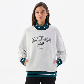 Women's  Heather Gray Philadelphia Eagles Mock Neck Sweatshirt