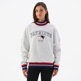 Women's  Heather Gray New England Patriots Mock Neck Sweatshirt