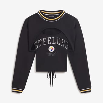 Women's  Black Pittsburgh Steelers Fleece Shrug Cami
