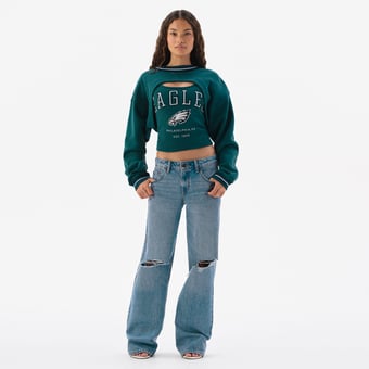 Women's  Midnight Green Philadelphia Eagles Fleece Shrug Cami
