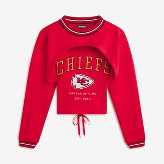 Women's  Red Kansas City Chiefs Fleece Shrug Cami