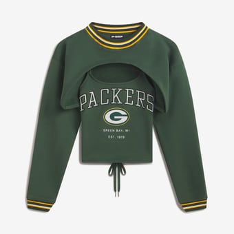 Women's  Green Green Bay Packers Fleece Shrug Cami