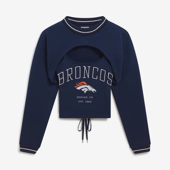 Women's  Navy Denver Broncos Fleece Shrug Cami