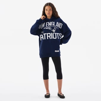 Unisex  Navy New England Patriots Oversized Hoodie