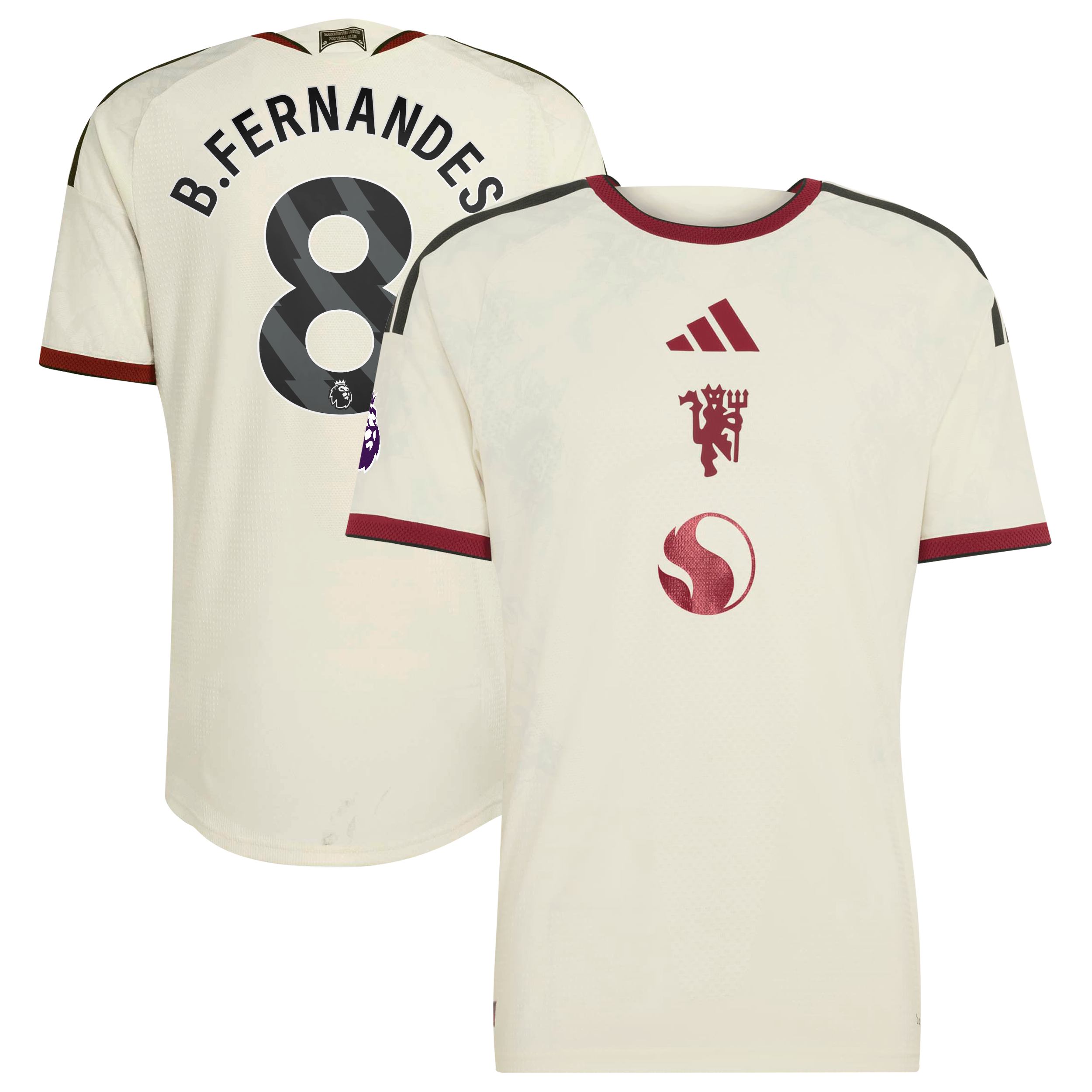 Men's adidas Bruno Fernandes Cream Manchester United 2026/27 Third On-Field Authentic Jersey