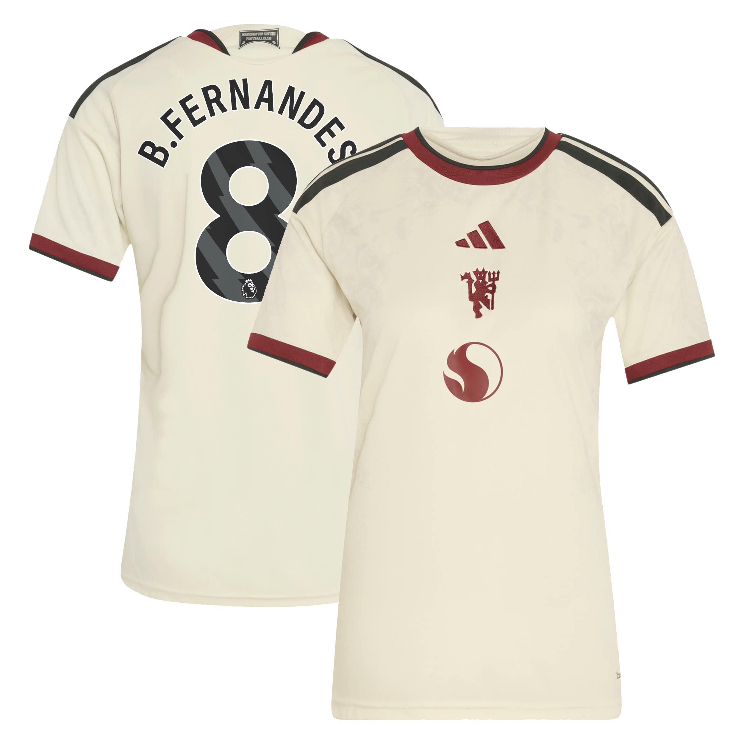 Women's adidas Bruno Fernandes Cream Manchester United 2026/27 Third Replica Jersey