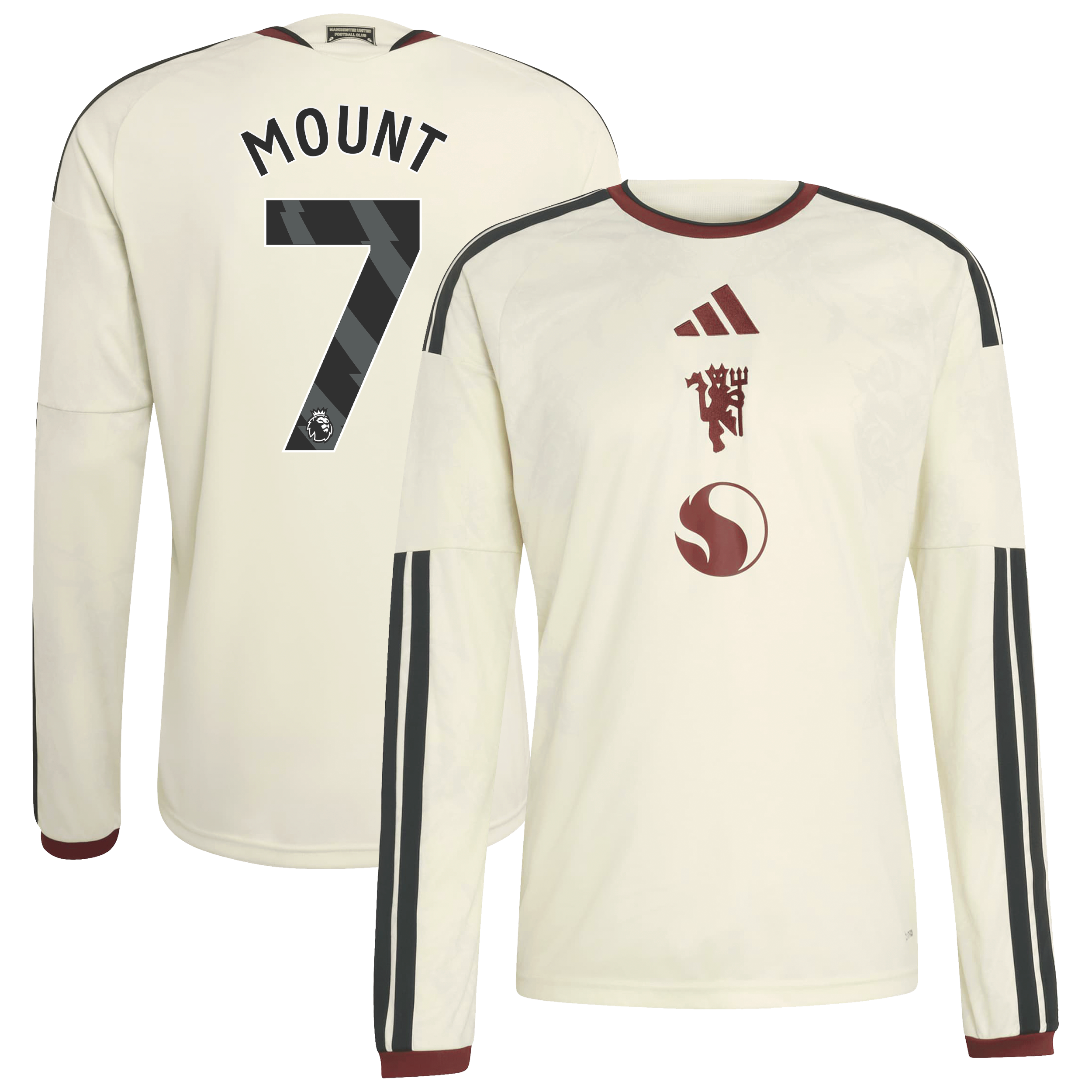 Men's adidas Mason Mount Cream Manchester United 2026/27 Third Replica Long Sleeve Jersey