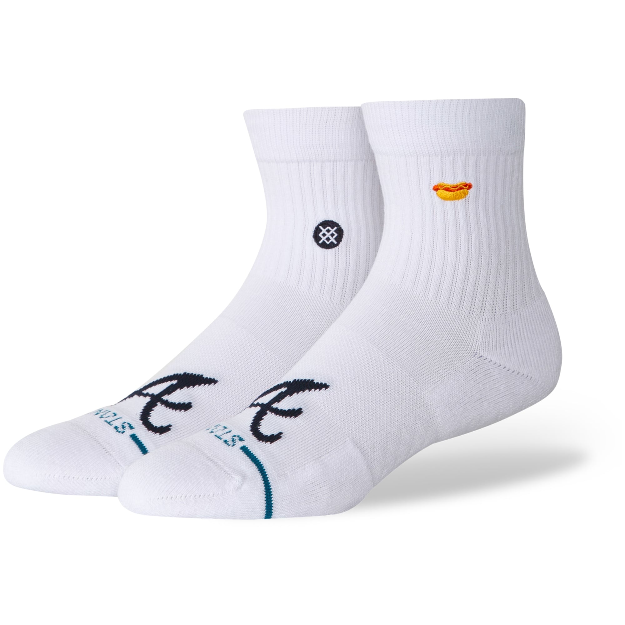Unisex Stance White Atlanta Braves Hot Dog Quarter Socks