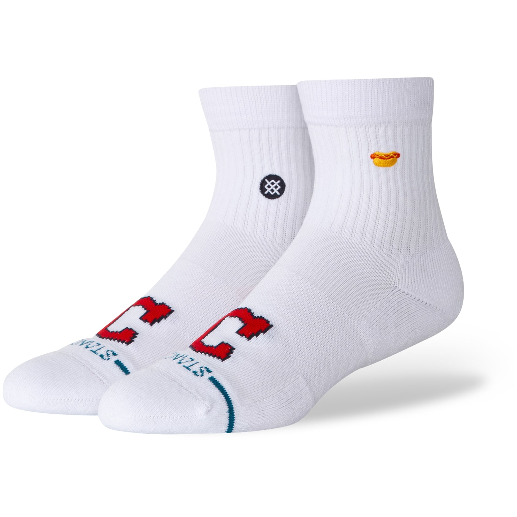 Unisex Stance White Cleveland Guardians Hot Dog Quarter Socks