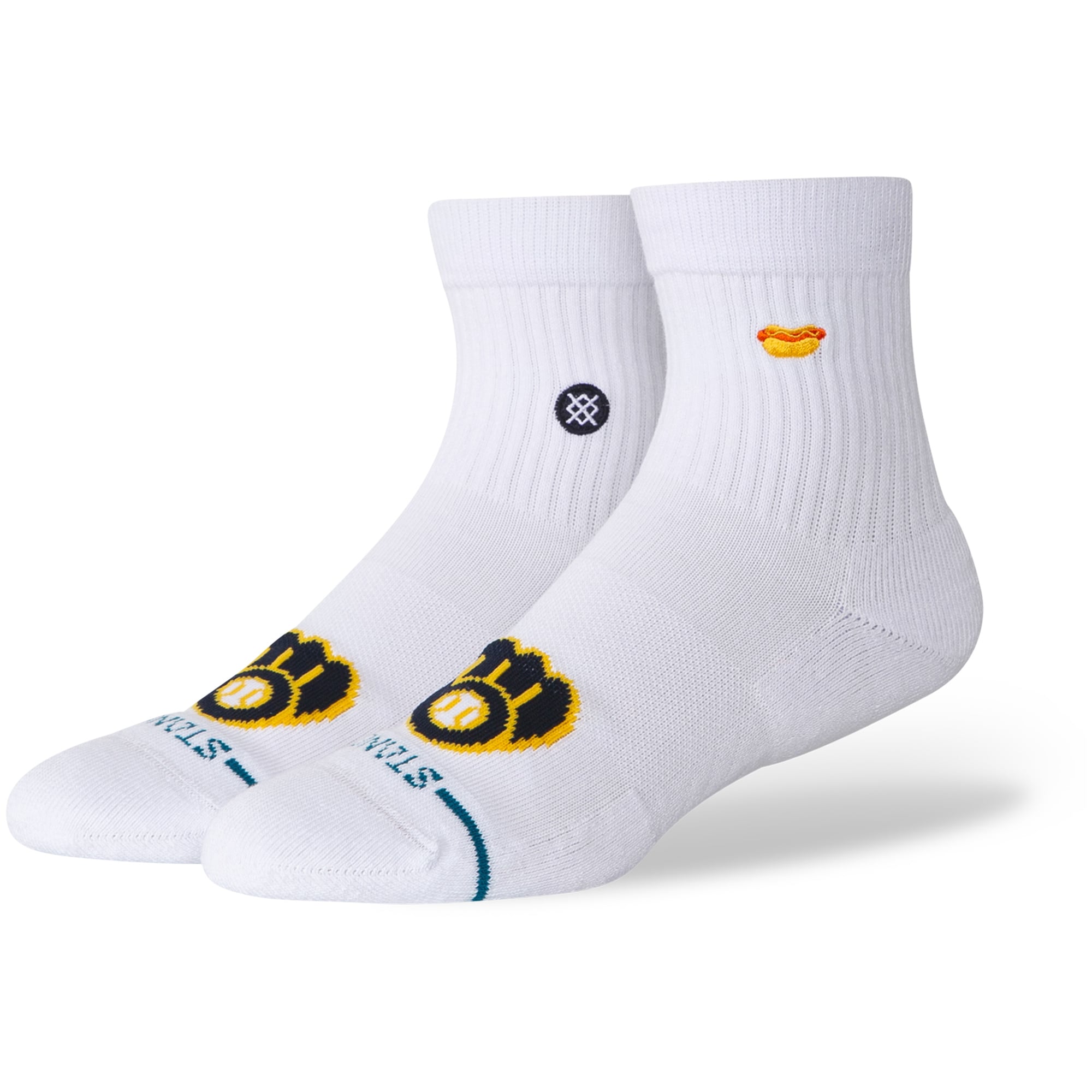 Unisex Stance White Milwaukee Brewers Hot Dog Quarter Socks
