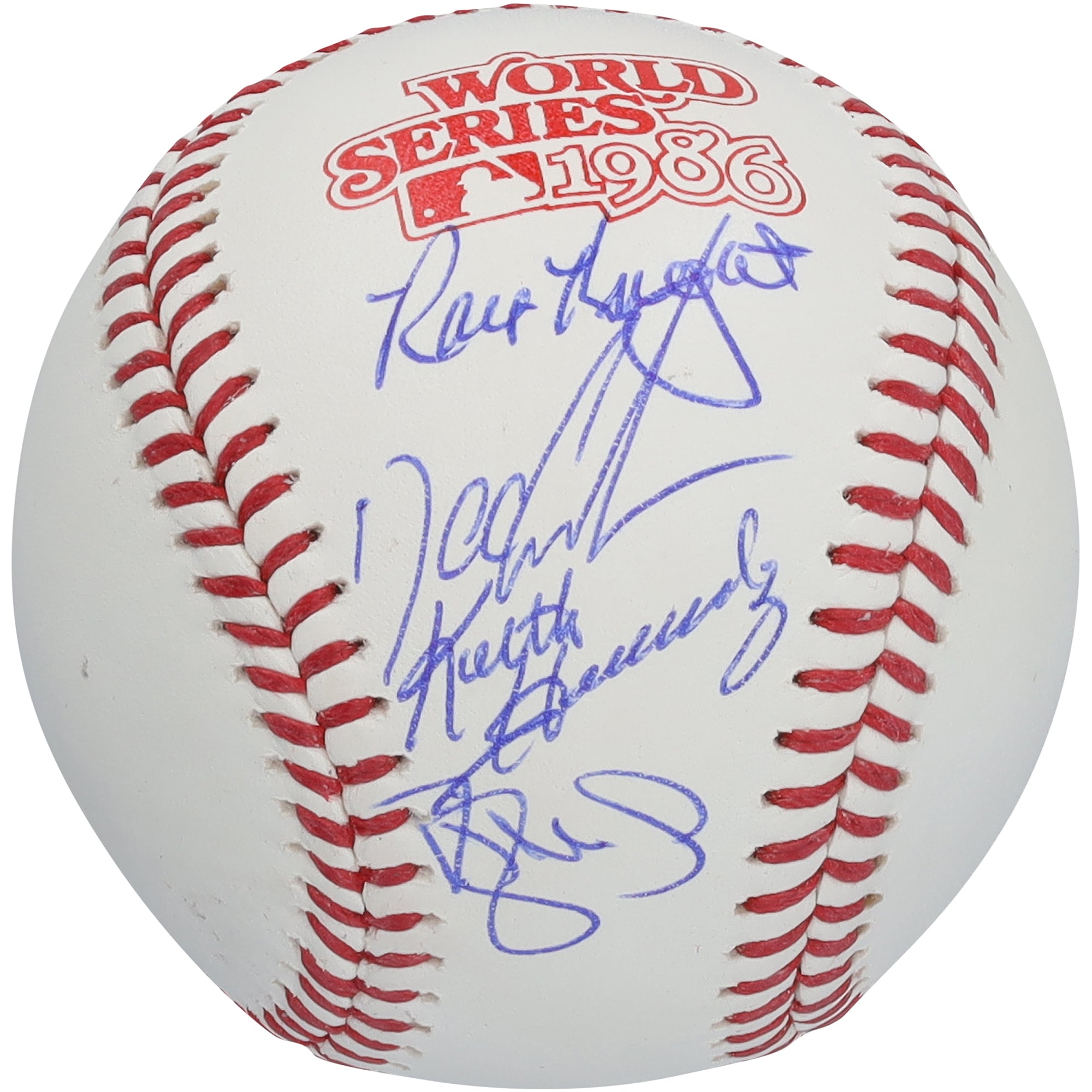 Darryl Strawberry, Dwight Gooden, Keith Hernandez & Ray Knight New York Mets Autographed 1986 World Series Logo Baseball