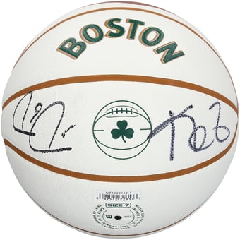 Paul Pierce & Kevin Garnett Boston Celtics Autographed Wilson 2023-24 City Edition Basketball