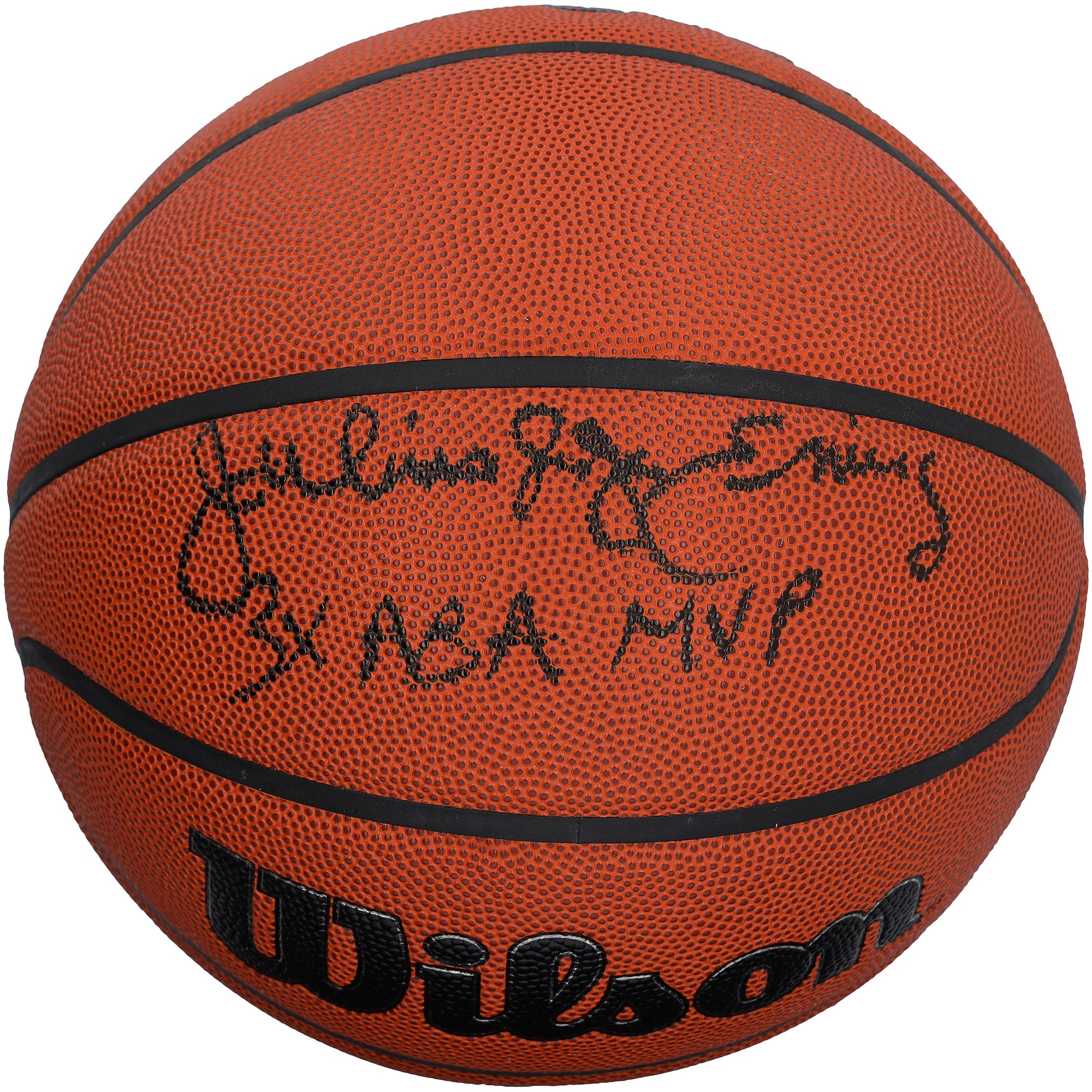 Julius Erving Philadelphia 76ers Autographed Wilson Authentic Series Indoor/Outdoor Basketball with "3X ABA MVP" Inscription - Black Ink