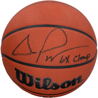 Scottie Pippen Chicago Bulls Autographed Wilson Authentic Series Indoor/Outdoor Basketball with "6X Champ" Inscription