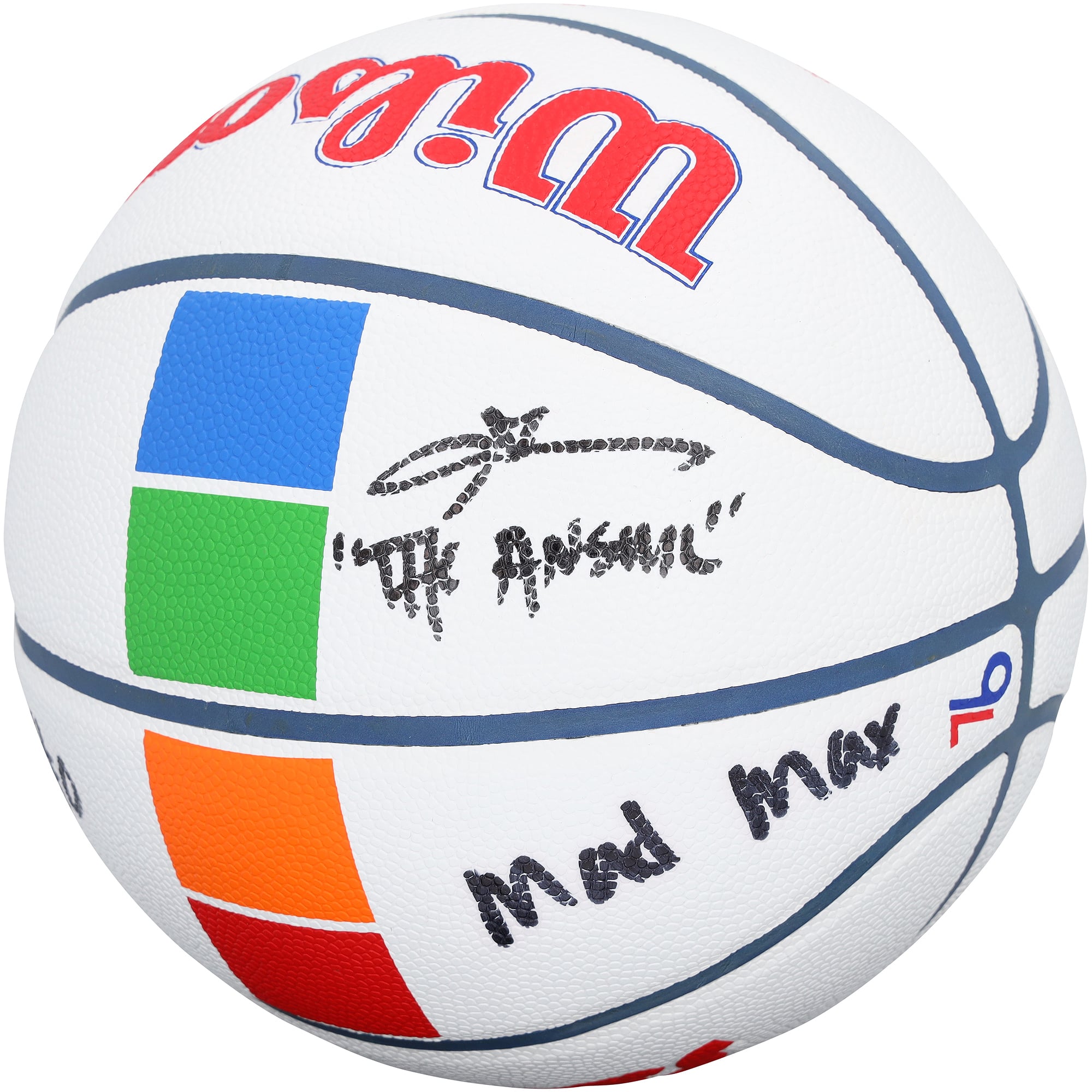 Allen Iverson & Tyrese Maxey Philadelphia 76ers Autographed Wilson 2024-25 City Edition Basketball with Multiple Inscriptions