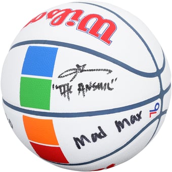 Allen Iverson & Tyrese Maxey Philadelphia 76ers Autographed Wilson 2024-25 City Edition Basketball with Multiple Inscriptions
