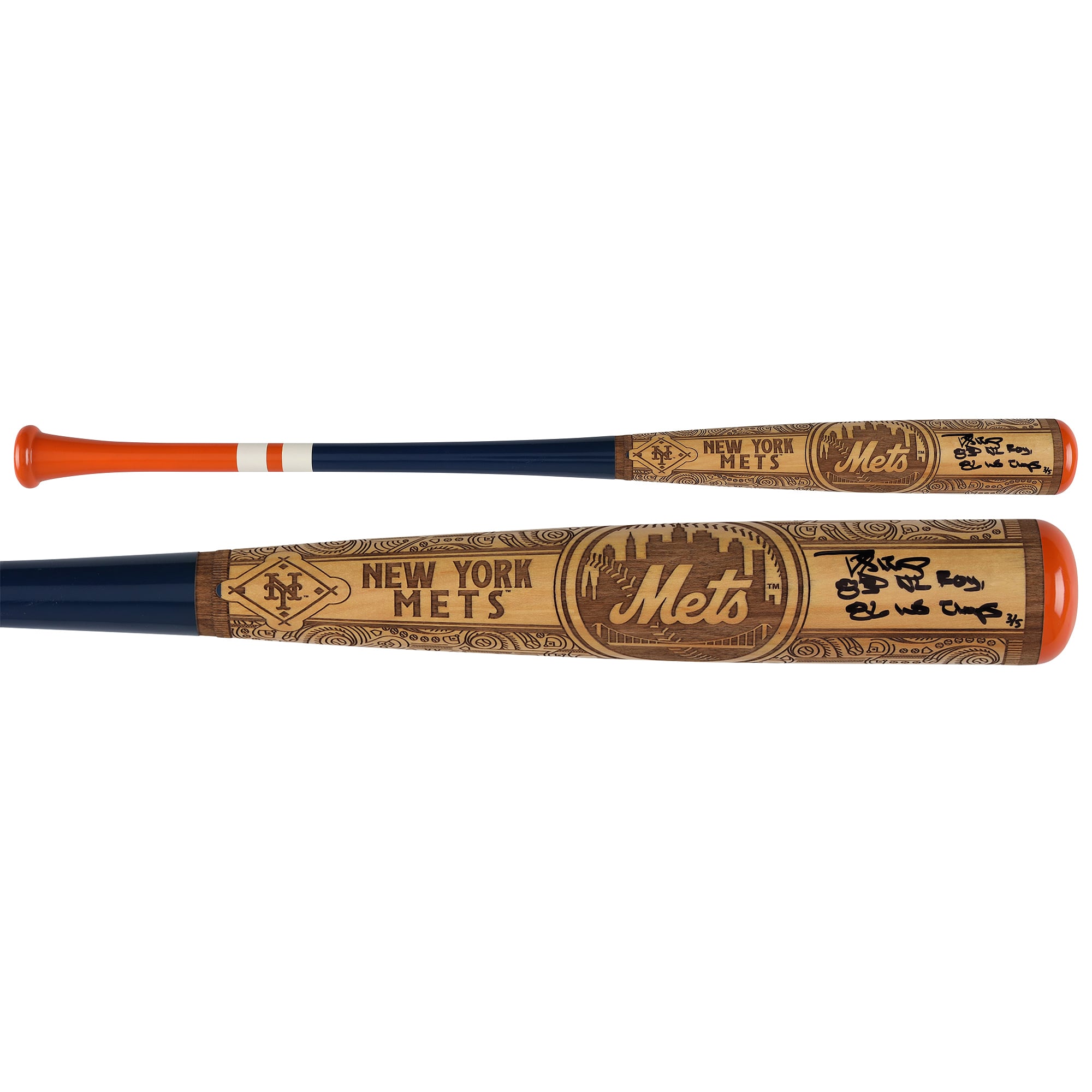 Bate de béisbol Pillbox Bat Company Mural Series autografiado por Darryl Strawberry de los New York Mets con múltiples inscripciones - Edición limitada de 5
