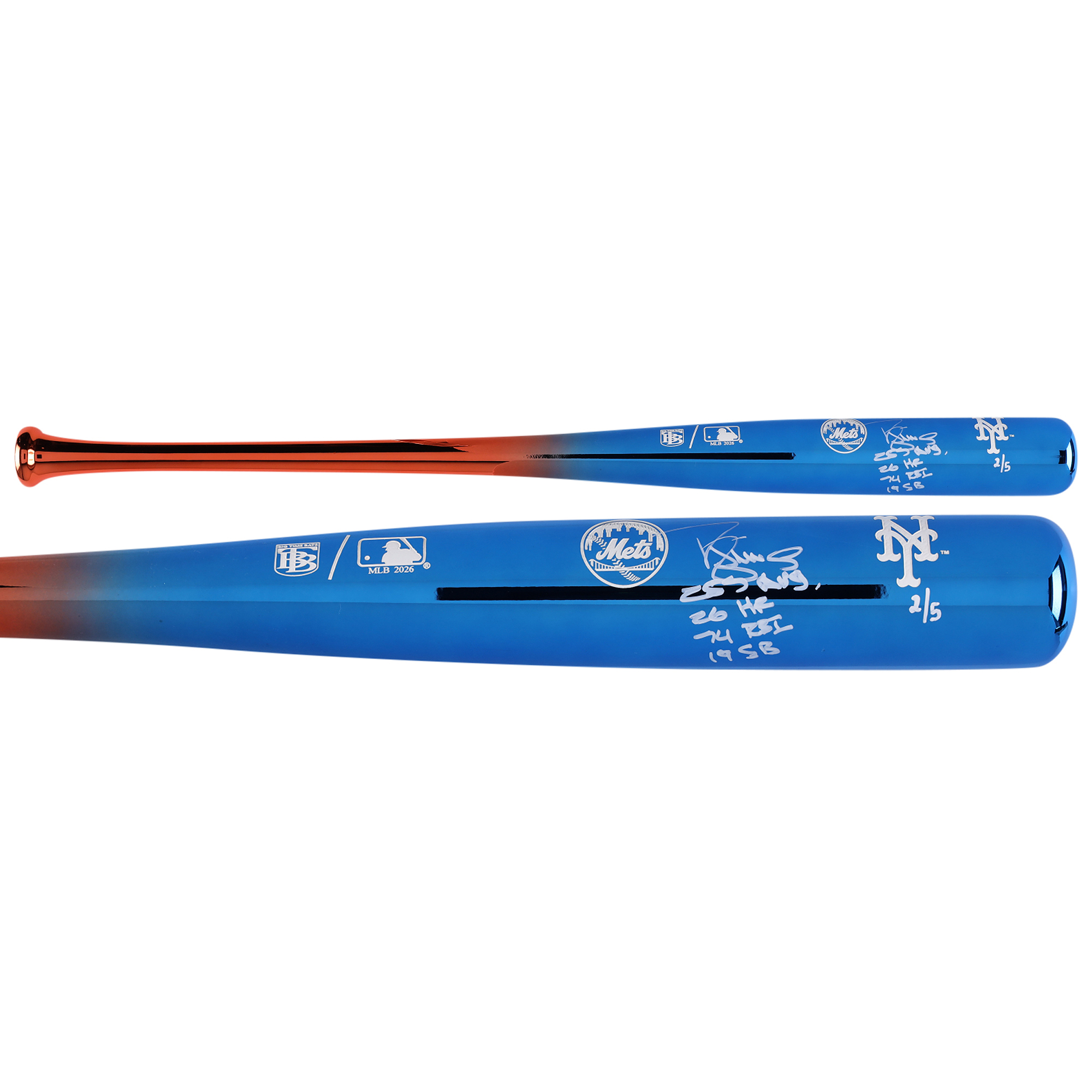 Darryl Strawberry New York Mets Autographed Big Time Bats Chrome Bat with Multiple Rookie Year Inscriptions