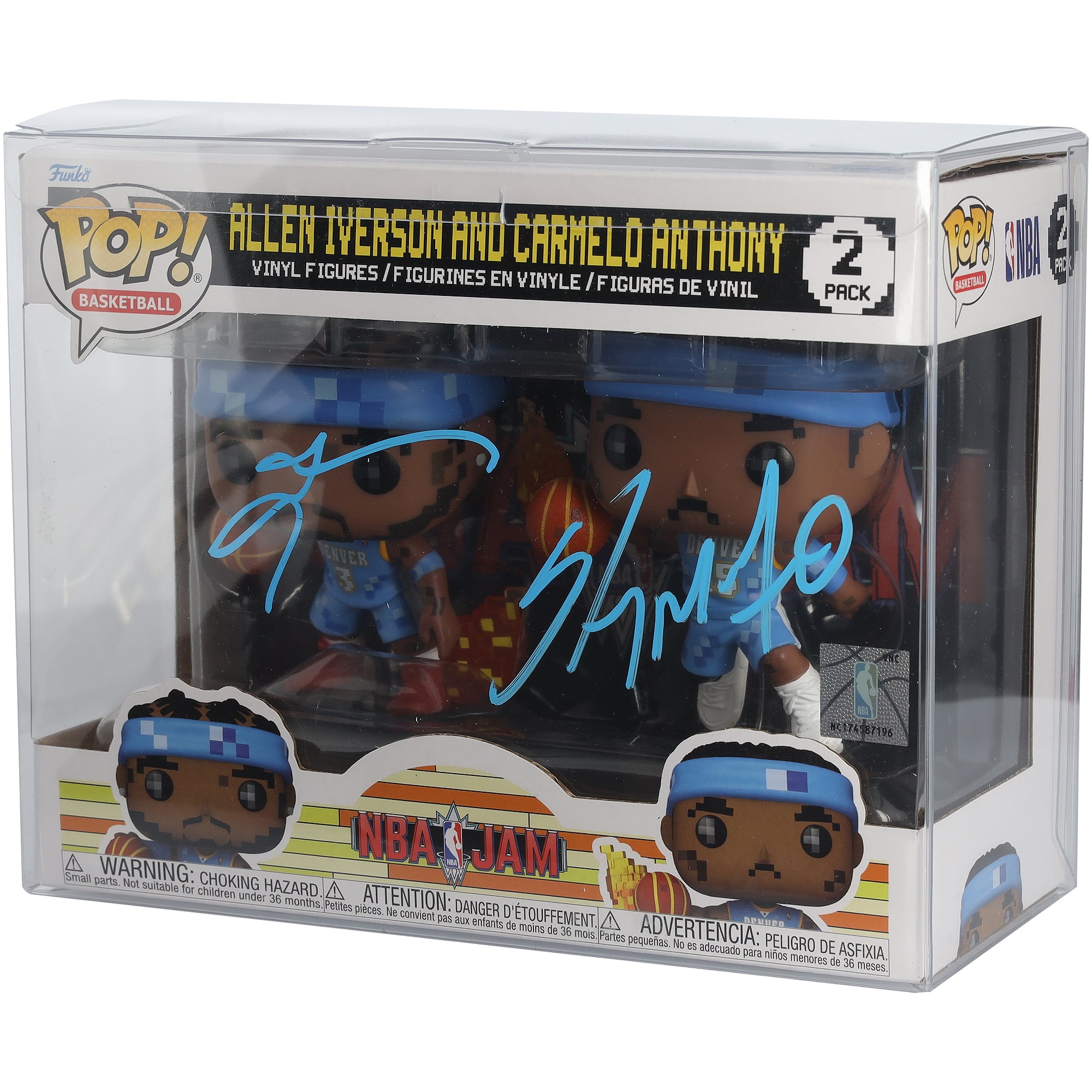 Allen Iverson & Carmelo Anthony Denver Nuggets Autographed 2-Pack Funk POP! Figurine