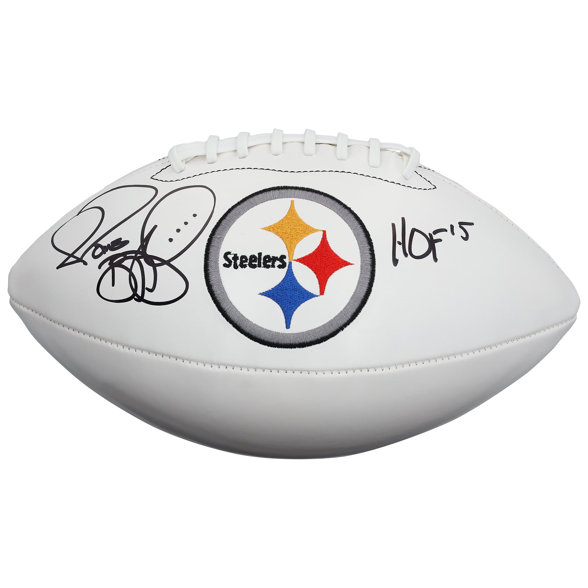 Jerome Bettis Pittsburgh Steelers Autographed Wilson White Panel Football with "HOF 15" Inscription