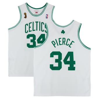 Paul Pierce Boston Celtics Autographed White Mitchell & Ness 2007 Authentic Jersey with Finals Patch with Multiple Inscriptions - Limited Edition of 5