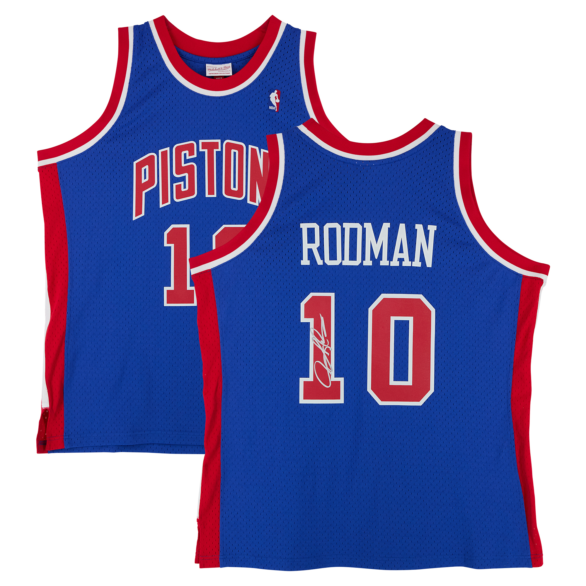 Dennis Rodman Detroit Pistons Autographed Blue Mitchell & Ness 1988 Swingman Jersey