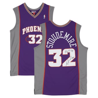 Amar'e Stoudemire Phoenix Suns Autographed Purple Mitchell & Ness 2002 Authentic Jersey with "HOF 26" Inscription