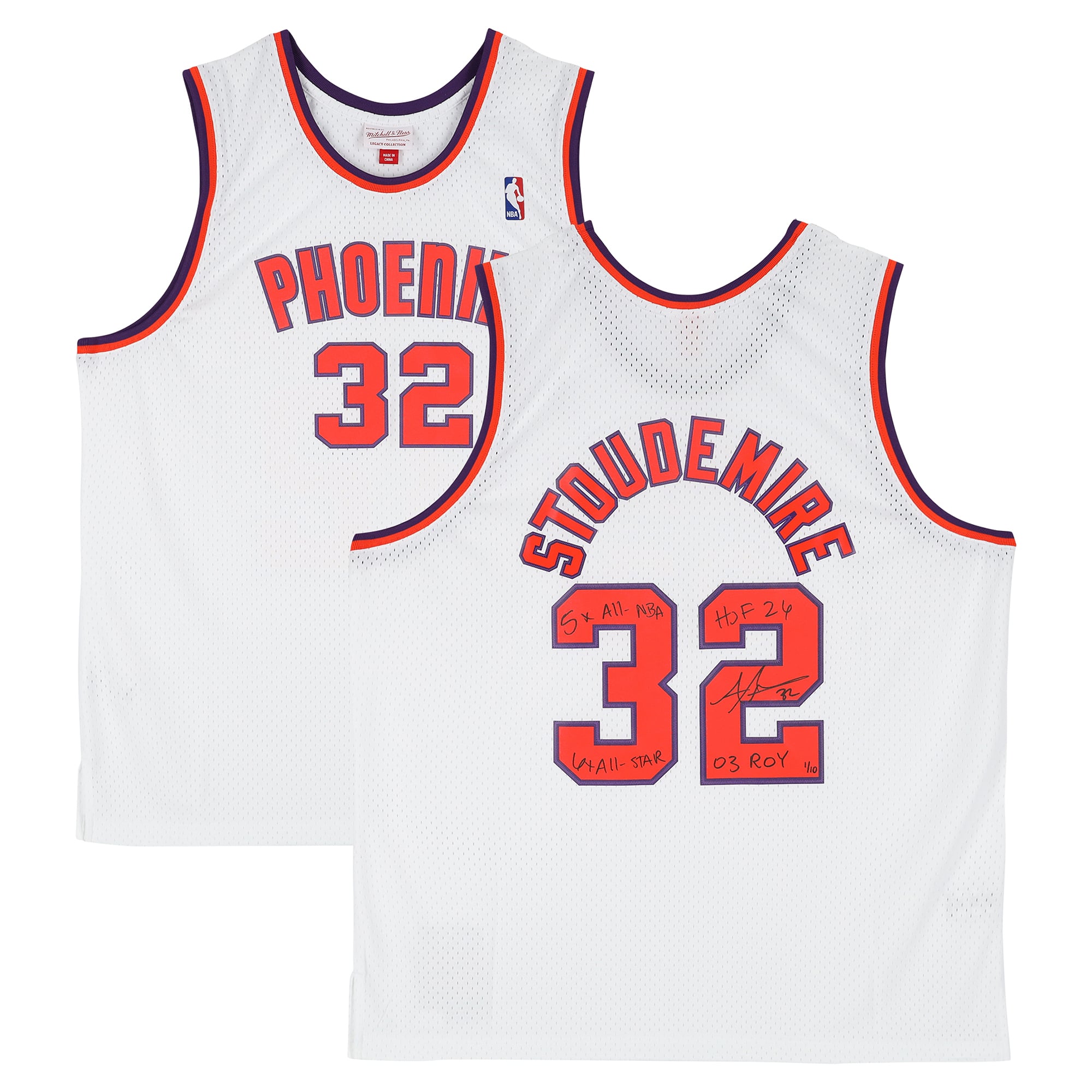 Amar'e Stoudemire Phoenix Suns Autographed White Mitchell & Ness 2002 Swingman Jersey with Multiple Inscriptions - Limited Edition #1/10