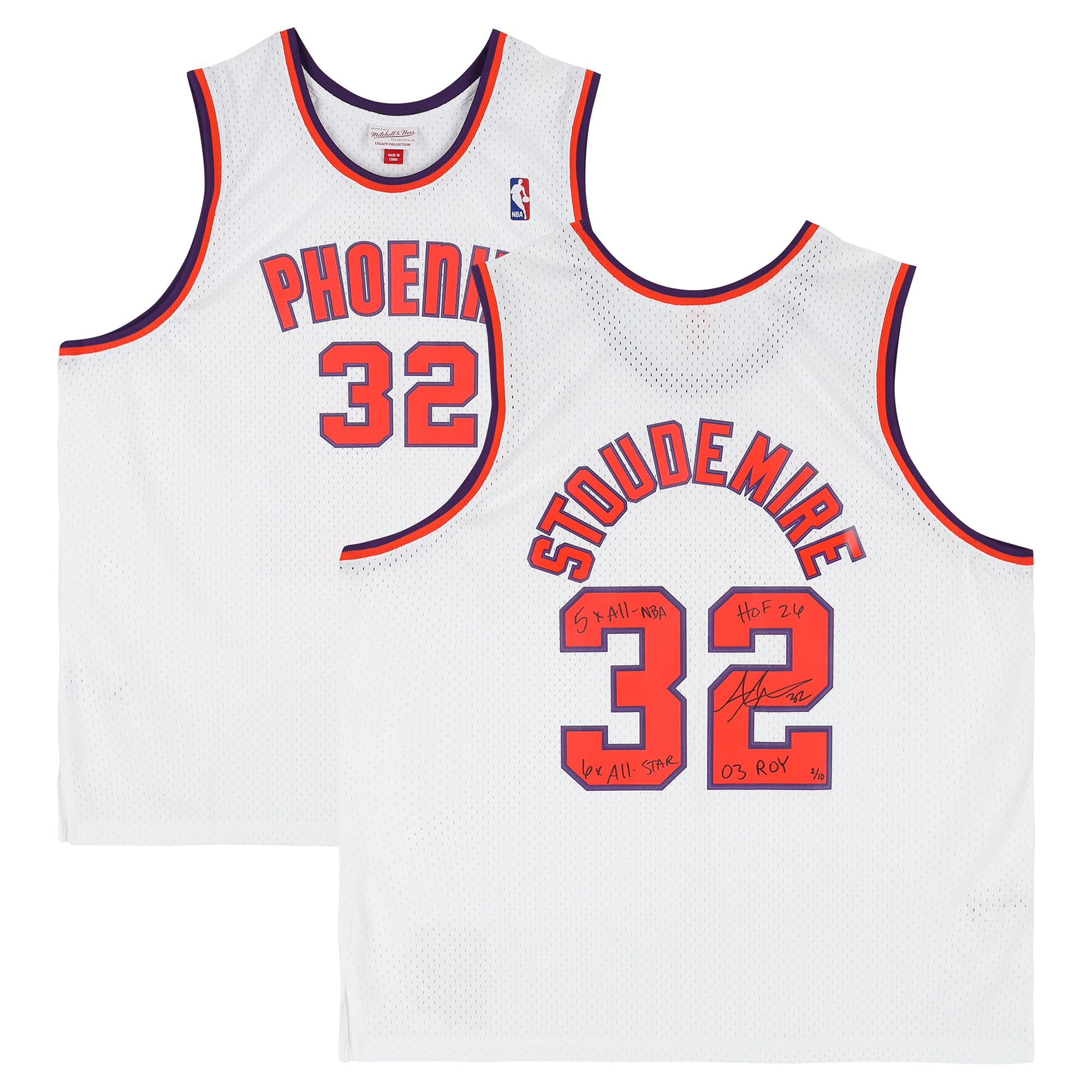 Amar'e Stoudemire Phoenix Suns Autographed White Mitchell & Ness 2002 Swingman Jersey with Multiple Inscriptions - Limited Edition of 10