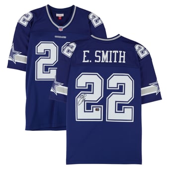 Emmitt Smith Dallas Cowboys Autographed Navy Mitchell & Ness 1996 Replica Jersey