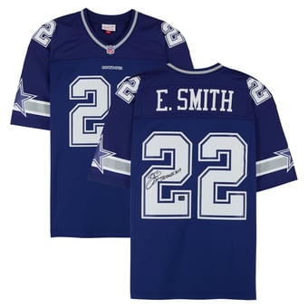 Emmitt Smith Dallas Cowboys Autographed Navy Mitchell & Ness 1996 Replica Jersey with "SB XXVIII MVP" Inscription