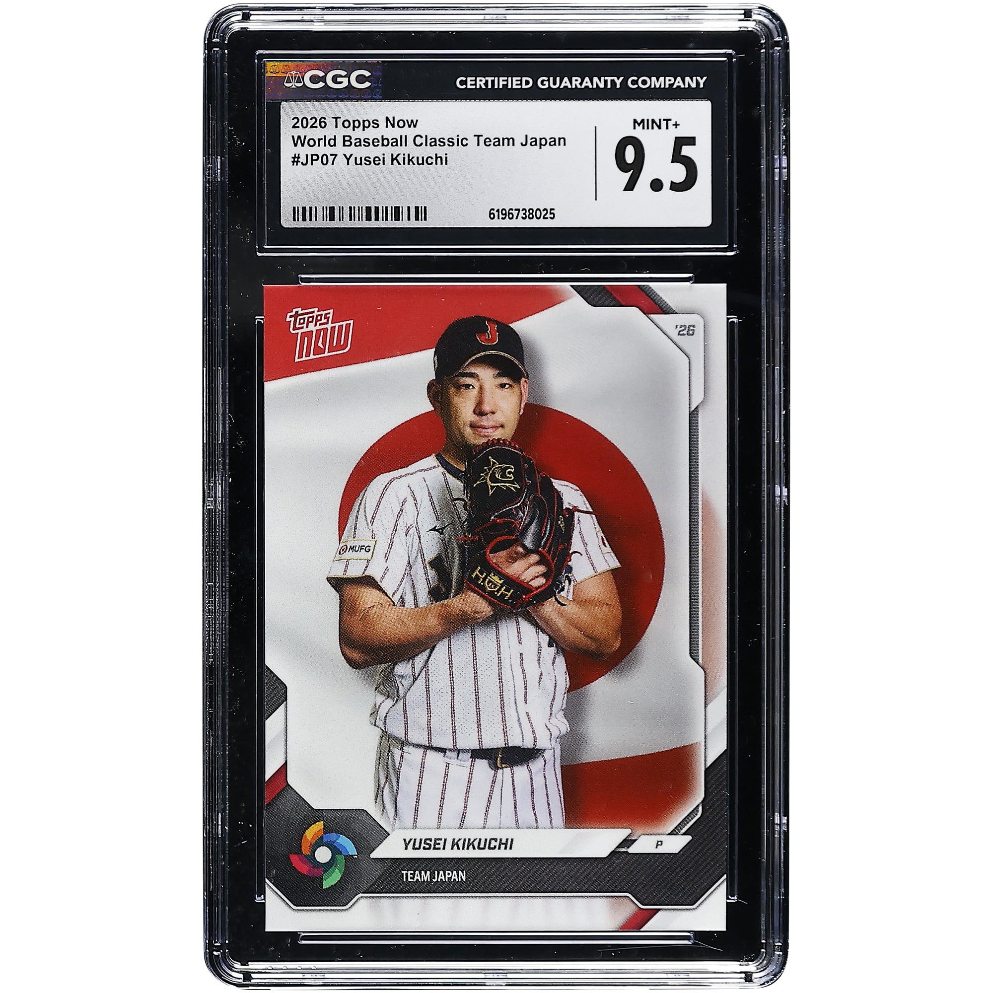 Yusei Kikuchi Japan Baseball 2026 Topps Now World Baseball Classic Team Japan #JP07 CGC Authenticated MINT+ 9.5 Card