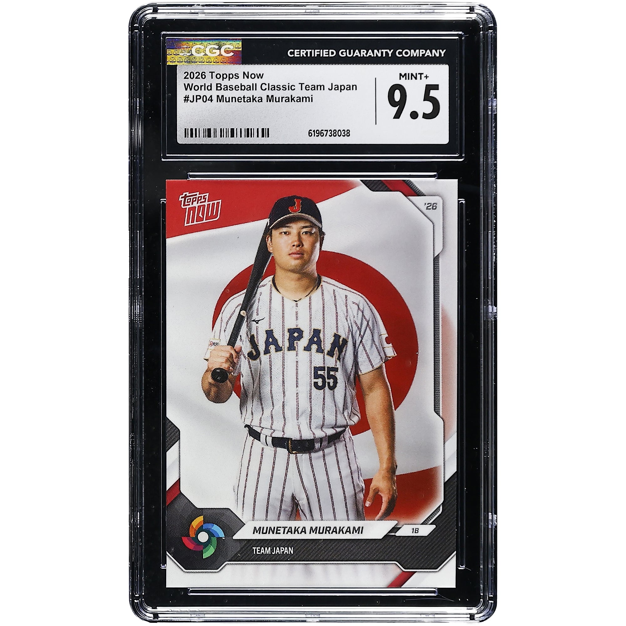 Munetaka Murakami Japan Baseball 2026 Topps Now World Baseball Classic Team Japan #JP04 CGC Authenticated MINT+ 9.5 Card
