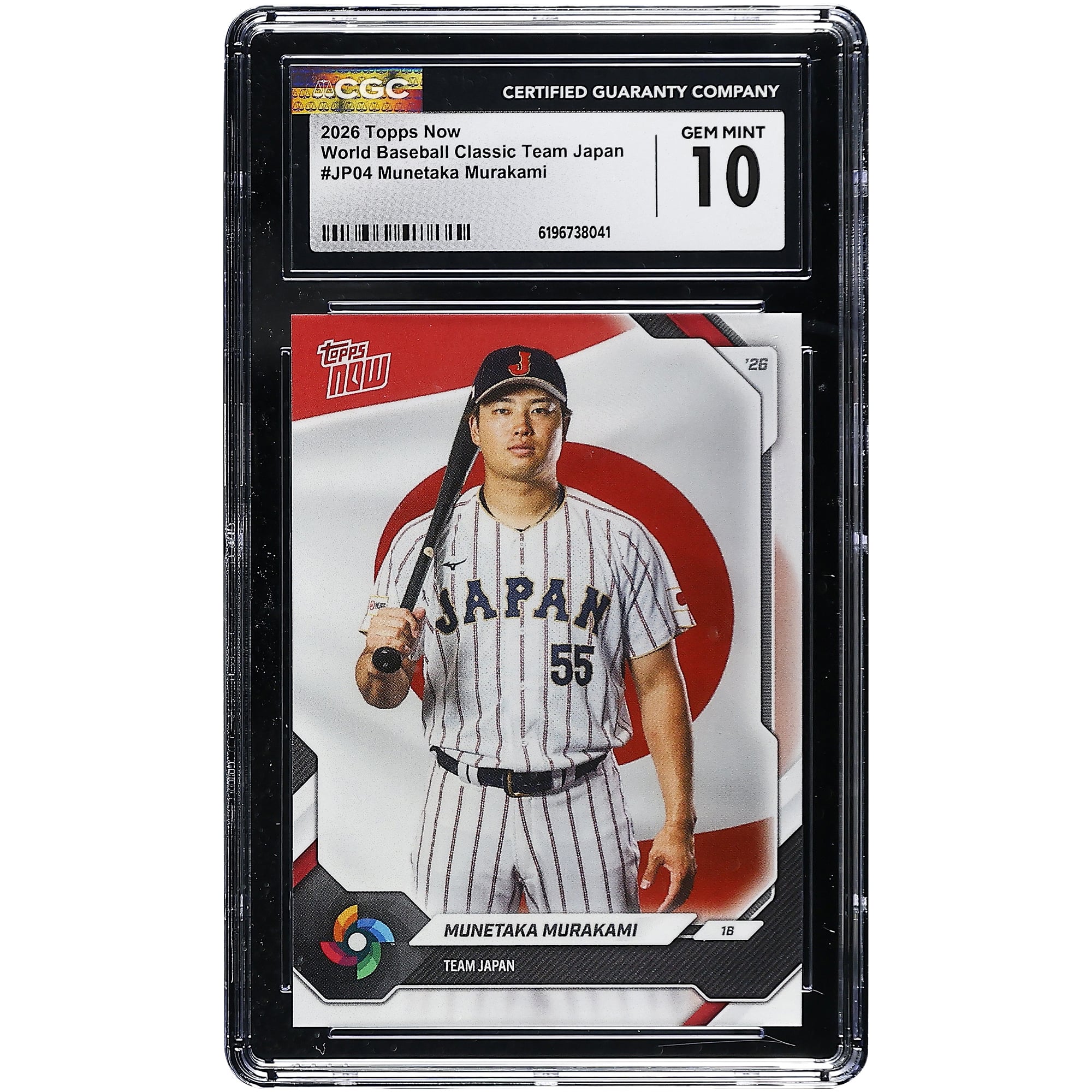 Munetaka Murakami Japan Baseball 2026 Topps Now World Baseball Classic Team Japan #JP04 CGC Authenticated GEM MINT 10 Card