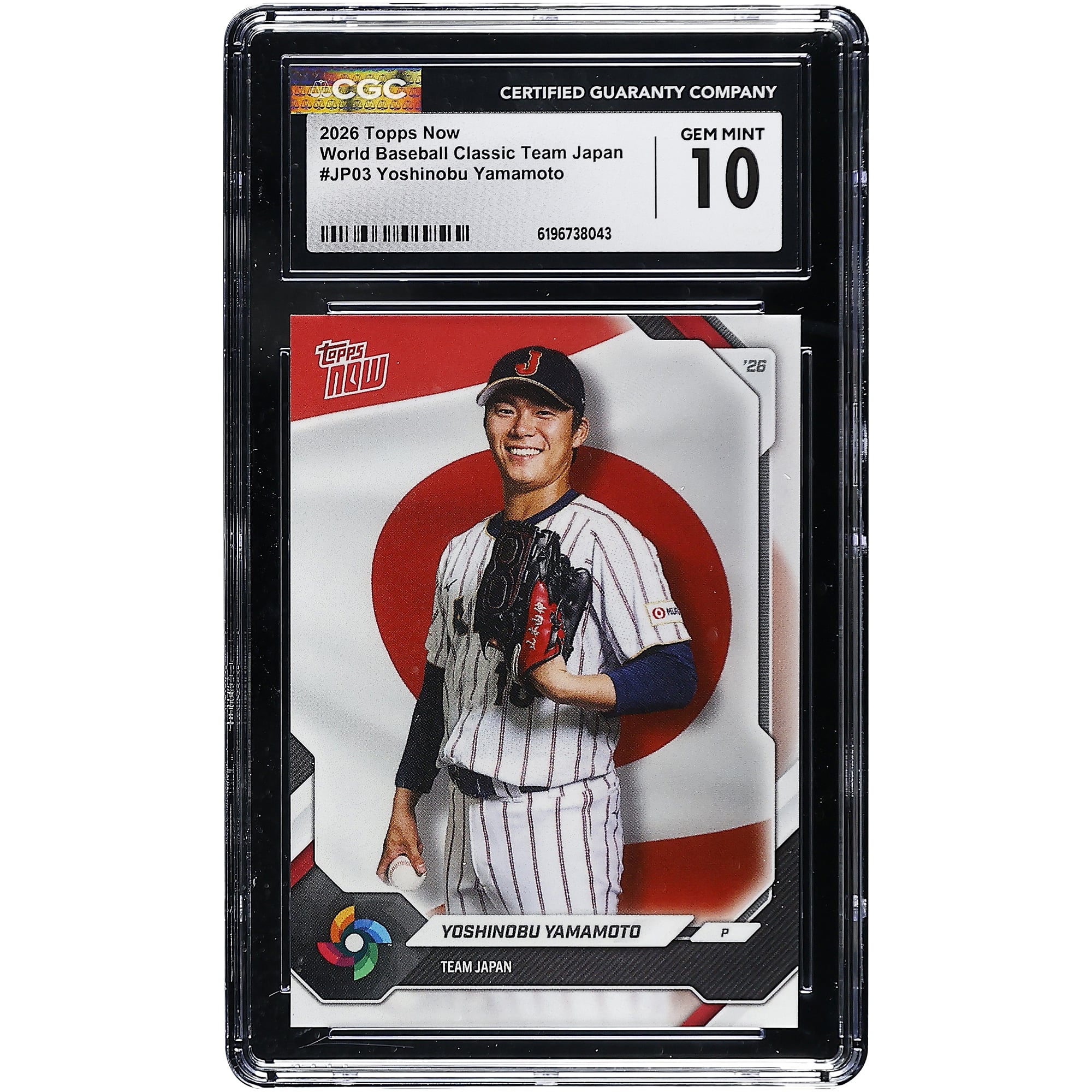 Yoshinobu Yamamoto Japan Baseball 2026 Topps Now World Baseball Classic Team Japan #JP03 CGC Authenticated GEM MINT 10 Card