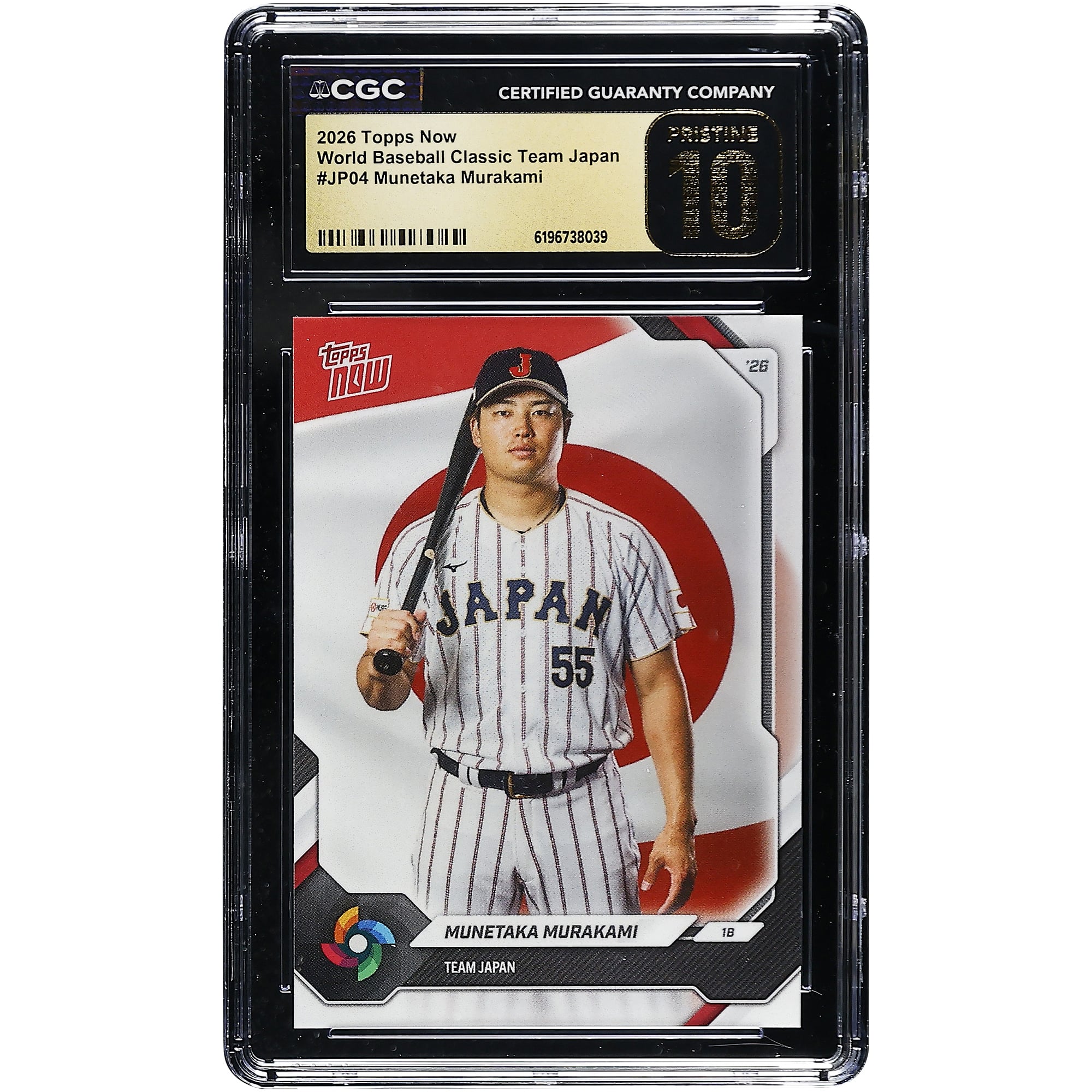 Munetaka Murakami Japan Baseball 2026 Topps Now World Baseball Classic Team Japan #JP04 CGC Authenticated PRISTINE 10 Card