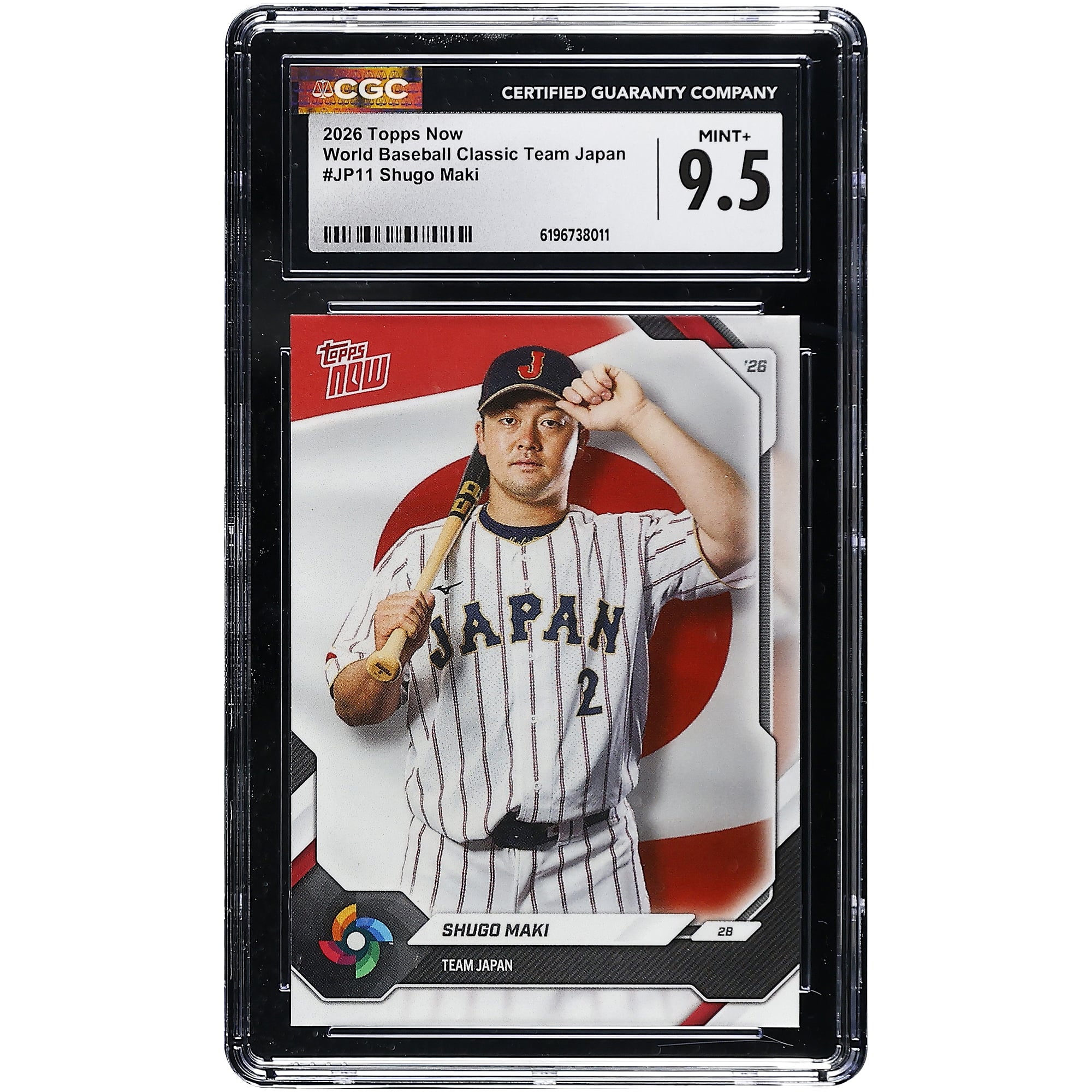 Shugo Maki Japan Baseball 2026 Topps Now World Baseball Classic Team Japan #JP11 CGC Authenticated MINT+ 9.5 Card