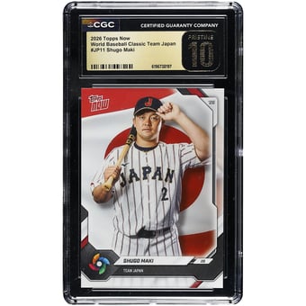 Shugo Maki Japan Baseball 2026 Topps Now World Baseball Classic Team Japan #JP11 CGC Authenticated PRISTINE 10 Card